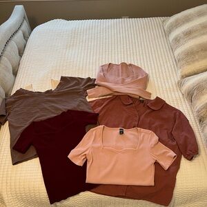 DAZY Women's Blushy Pink and Brown Top Bundle